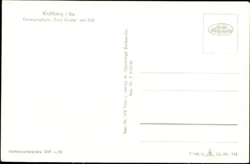 Ak Kirchberg in Sachsen, Genesungsheim Ernst Grube der SVK