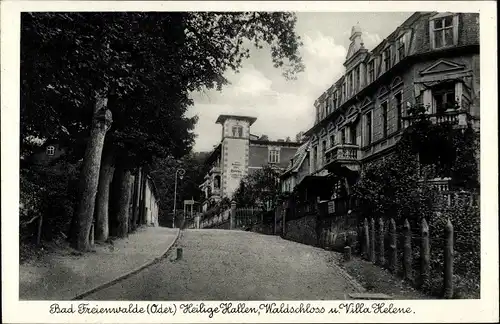 Ak Bad Freienwalde an der Oder, Heilige Hallen, Waldschloss und Villa Helene