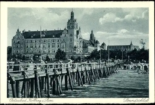 Ak Kołobrzeg Kolberg Pommern, Strandschloss