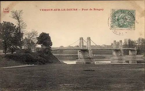 Ak Verdun sur le Doubs, Pont de Bragny