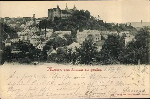 Ak Nossen in Sachsen, Panorama vom Seminar