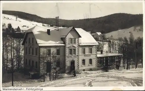 Ak Warmensteinach Oberfranken Bayern, Hotel Post, Fichtelgebirge