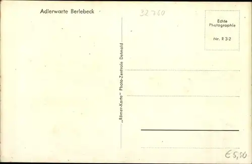 Ak Berlebeck Detmold Nordrhein Westfalen, Adler Warte, Wald, Adler