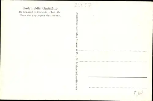 Ak Hademarschen in Holstein, Hadenfeldts Gaststätte, Inneres