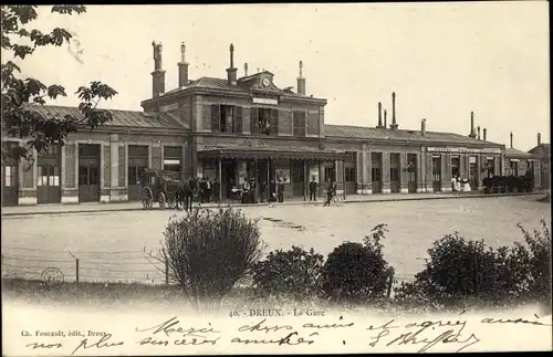 Ak Dreux Eure et Loir, La Gare