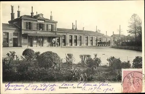 Ak Dreux Eure et Loir, La Gare