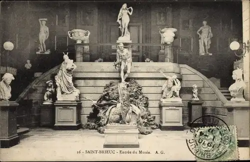 Ak Saint Brieuc Côtes d'Armor, Entree du Musee
