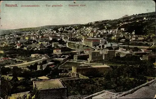 Ak Nazaret Nazareth Israel, Blick auf den Ort