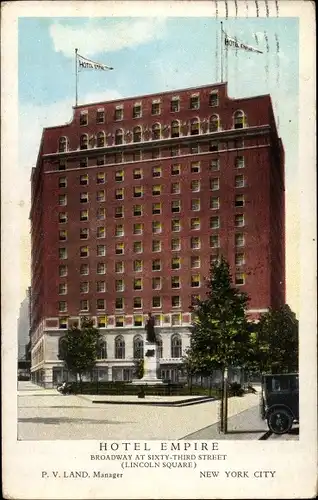 Ak New York City USA, Hotel Empire, Broadway at 63rd Street, Lincoln Square