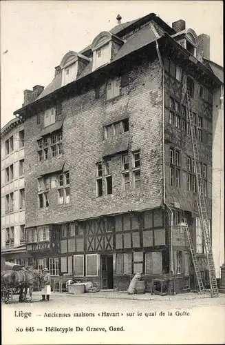 Ak Liège Lüttich Wallonien, Anciennes maisons Havart sur le quai de la Goffe