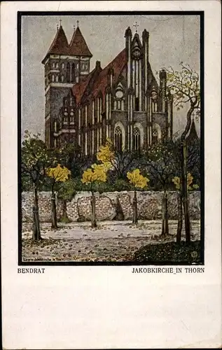 Künstler Ak Bendrat, Toruń Thorn Westpreußen, Jakobikirche