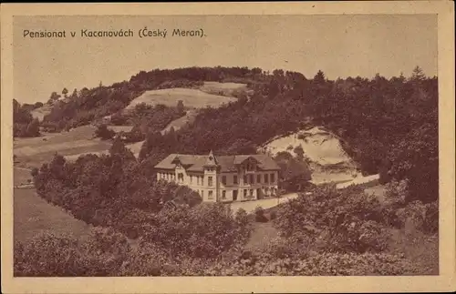 Ak Hruba Skala Region Reichenberg, Pensionat v Kacanovach, Cesky Meran