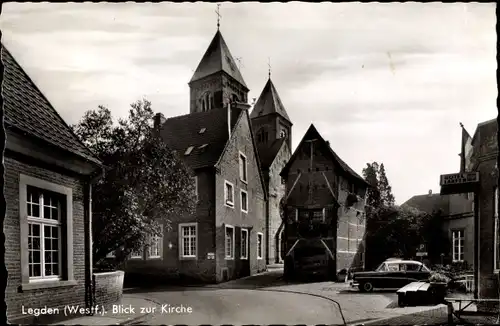 Ak Legden im Münsterland, Kirche, Straßenpartie, Hotel