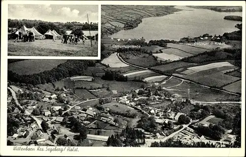 Ak Wittenborn Bad Segeberg in Schleswig Holstein, Fliegeraufnahme vom Ort, Zeltplatz