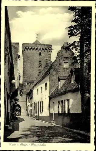 Ak Zons Dormagen Niederrhein, Rheinstraße, alte Häuser