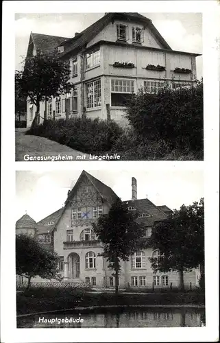 Ak Lenste Grömitz in Holstein, Kinder- und Genesungsheim Lensterhof, Liegehalle, Hauptgebäude
