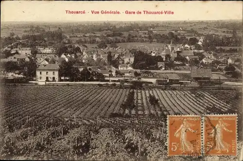 Ak Thouarcé Maine et Loire, Vue Generale, Gare de Thouarce Ville