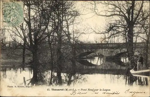 Ak Thouarcé Maine et Loire, Pont Neuf sur le Layon