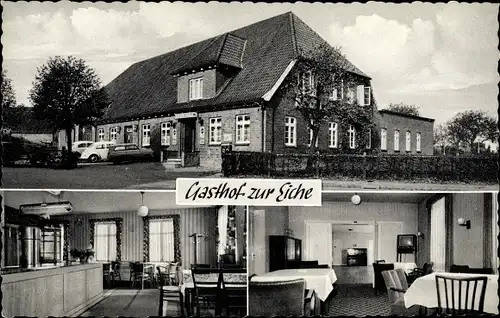 Ak Traventhal in Schleswig Holstein, Gasthof zur Eiche, Innenansicht