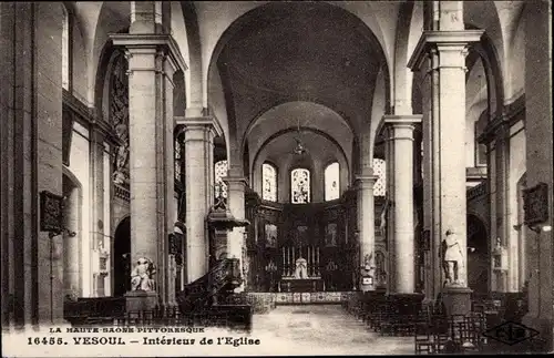 Ak Vesoul Haute Saône, Interieur de l'Eglise