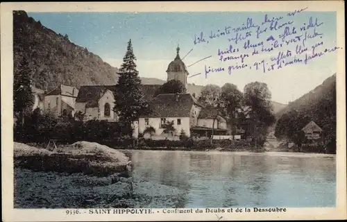 Ak Saint Hippolyte Doubs, Confluent du Doubs et de la Dessoubre