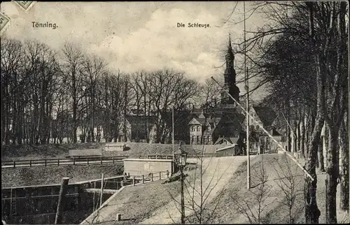 Ak Tönning Schleswig Holstein, Die Schleuse