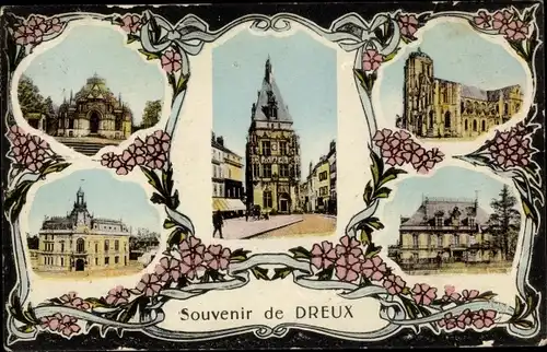 Ak Dreux Eure et Loir, La Gare, Souvenir