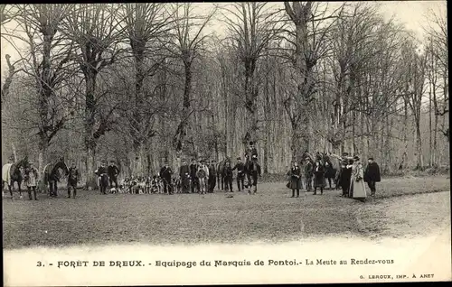 Ak Dreux Eure et Loir, Foret, Equipage du Marquis de Pontoi