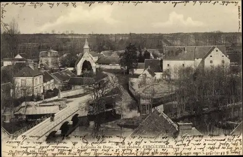 Ak Dreux Eure et Loir, Vue generale d'Escluzelles