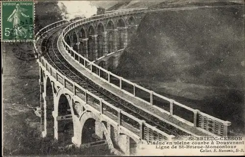 Ak Saint Brieuc Cesson Côtes d'Armor, Viaduc en pleine courbe a Douvenant