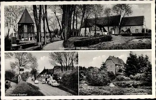 Ak Süderlügum in Nordfriesland, Tetens Gasthof, Jugendheim Haidburg