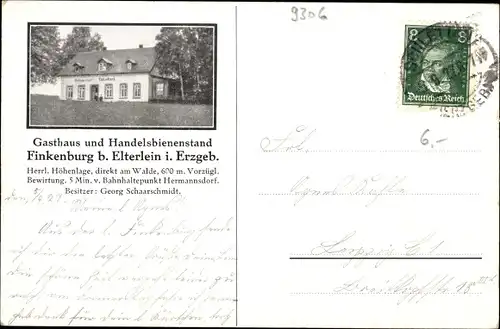 Künstler Ak Lorenz, Hans, Elterlein im Sachsen, Gästehaus Finkenburg, Scheibenberg, Fichtelberg