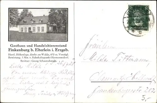 Künstler Ak Lorenz, Horst, Elterlein im Erzgebirge, Gästehaus Finkenburg, Scheibenberg, Fichtelberg