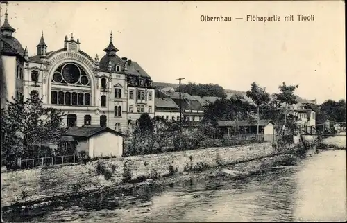 Ak Olbernhau im Erzgebirge, Flöhapartie mit Tivoli