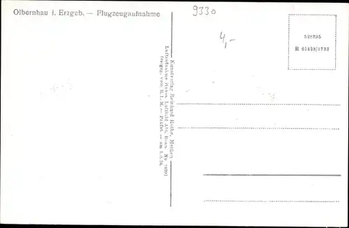 Ak Olbernhau im Erzgebirge, Fliegeraufnahme vom Ort