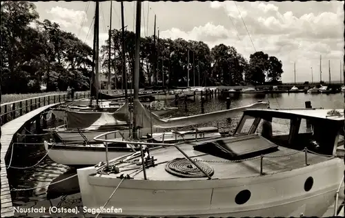 Ak Neustadt in Holstein, Boote im Segelhafen