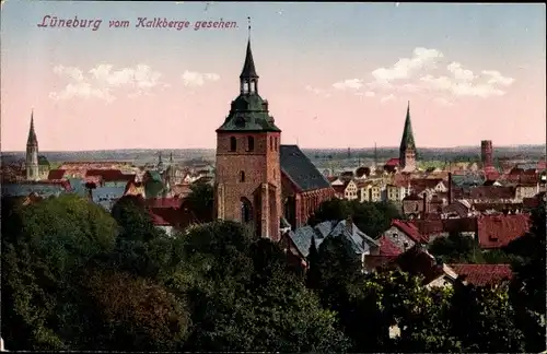 Ak Lüneburg in Niedersachsen, Stadt vom Kalkberge aus gesehen