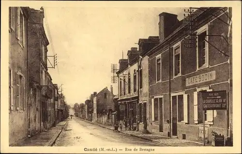 Ak Cande Maine et Loire, Rue de Bretagne, Cafe Bodin