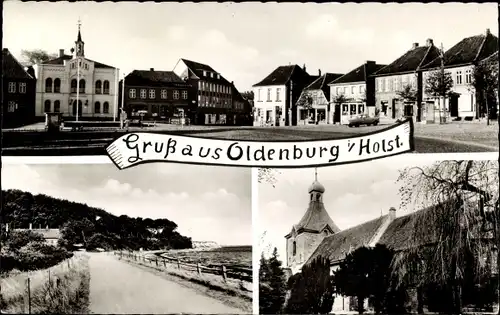 Ak Oldenburg in Holstein, Stadtpartie mit Kirche