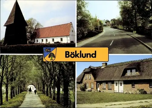 Wappen Ak Böklund in Schleswig, Kirche, Ortsansichten
