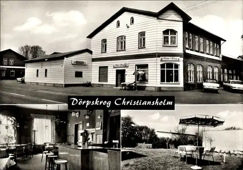 Ak Christiansholm in Schleswig Holstein, Gasthaus Dörpskrog, Innenansicht