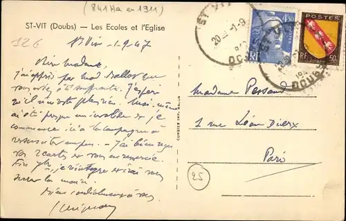 Ak Saint Vit Doubs, Les Ecoles et l'Eglise
