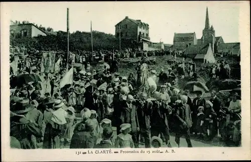 Ak La Clarte Perros Guirec Cotes d'Armor, Procession du 15 aout