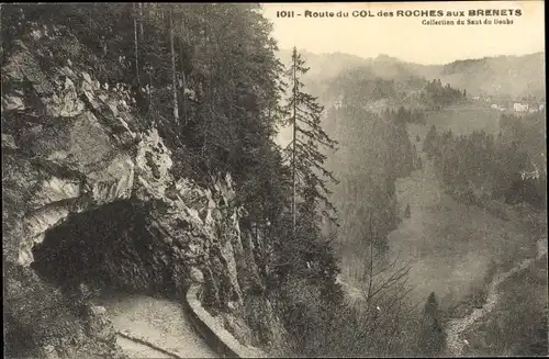 Ak Les Brenets Kanton Neuenburg, Route du Col des Roches