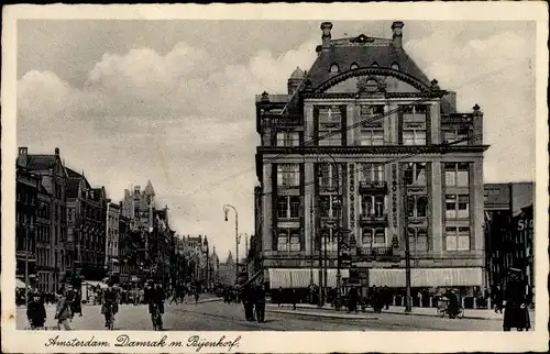 Ak Amsterdam Nordholland Niederlande, Damrak Bijenkorf