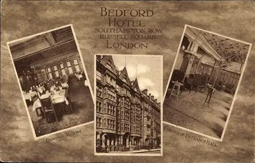 Ak London City England, Bedford Hotel, Southampton Row, Russell Square