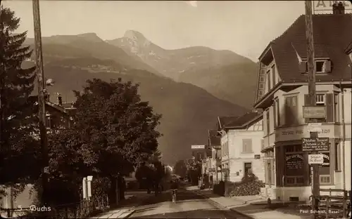 Ak Buchs Kanton Sankt Gallen, Straßenpartie, Geschäftshaus