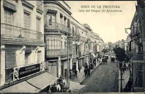 Ak Jerez de la Frontera Andalusien Spanien, Calle del Duque de Almodóvar