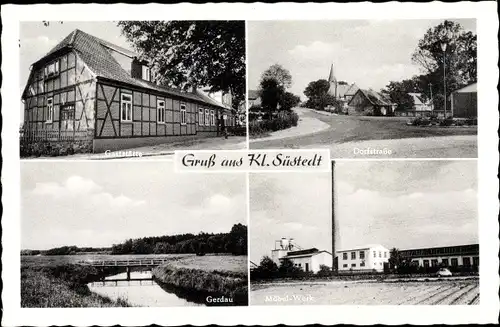 Ak Klein Südstedt Uelzen in Niedersachsen, Gaststätte zur Linde, Dorfstraße, Gerdau, Möbel Werk