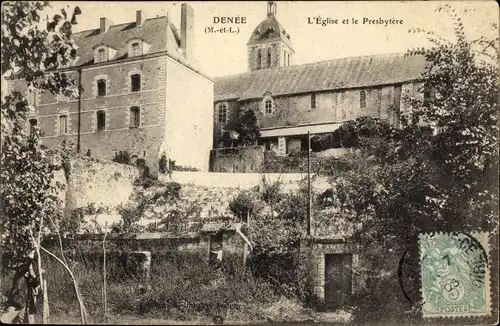 Ak Denée Maine et Loire, L'Eglise et le Presbytere